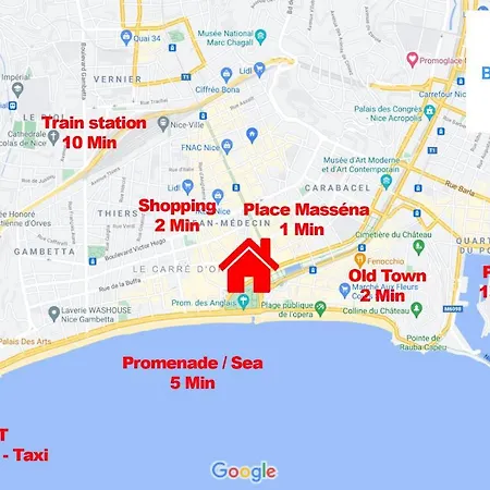 Appartement Gioffredo Massena 4 Pers Ac Wi-fi